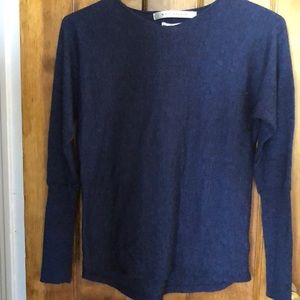Navy fine gauge merino wool sweater.